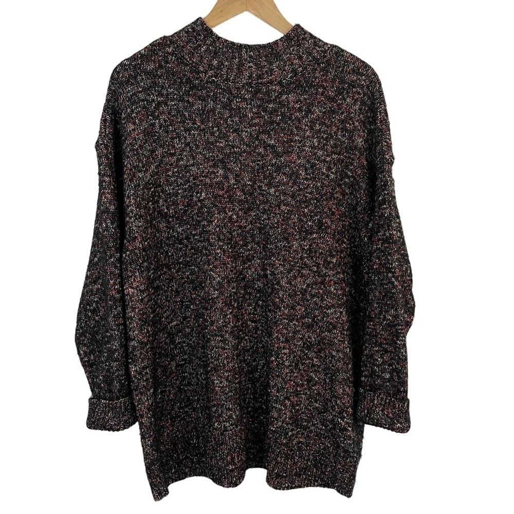 Chaps Chunky Knit Turtleneck Sweater Women’s 2X Red Black Christmas Holiday Cozy